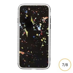 [ブルーホワイト]ガラス SPLASH BLACK for iPhone 8/7/SE2