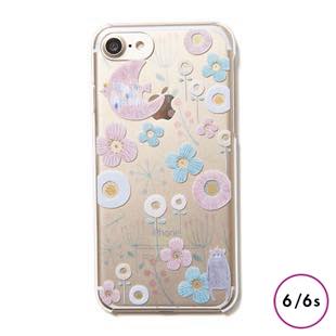 [ファッジ×ハルモノ]FUDGE×Hal-mono 花とクマ ピンク for iPhone 6/6s