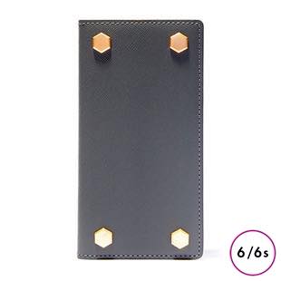[エスエルジーデザイン]SLG Design D5 Saffiano Calf Skin Leather Diary Gray for iPhone 6/6s