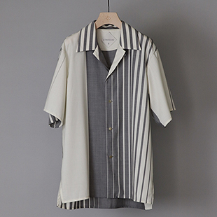 [エトセンス]Irregular stripe SS shirt(シャツ)