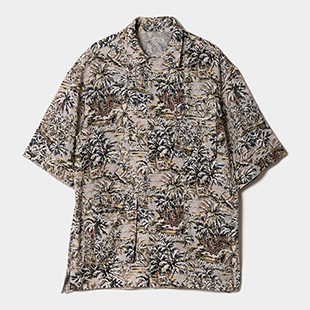 [ビューティフルピープル]palm tree printed open collar shirt(シャツ)