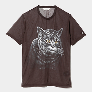 [ビューティフルピープル]sheer jersey huge cat print T-shirt(Tシャツ)