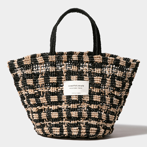 ビューティフルピープル]abaca knitting small tote bag(トート