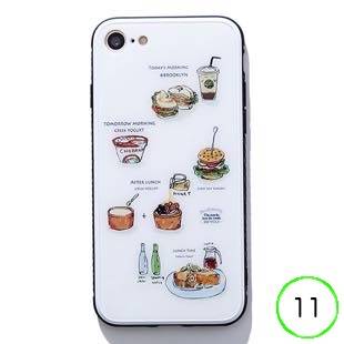 [ブルーホワイト]Local food ガラスケース for iPhone 11