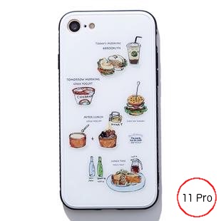 [ブルーホワイト]Local food ガラスケース for iPhone 11 Pro
