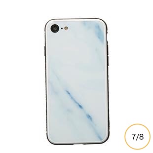 [ブルーホワイト]ガラス Marble for iPhone 8/7/SE2