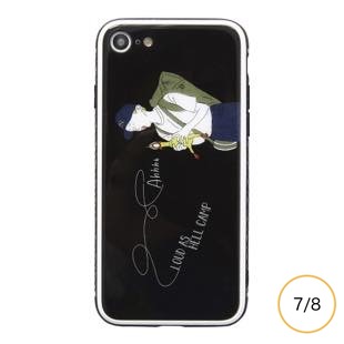 [ブルーホワイト]ガラス LOUD CAMP BLACK for iPhone 8/7/SE2