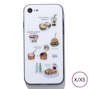 [ブルーホワイト]Local food ガラスケース for iPhone X/XS