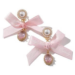 [ファッジ×キャンディミュウ]【マルシェコラボ】Pearl ribbon bijou pierce(ピアス)