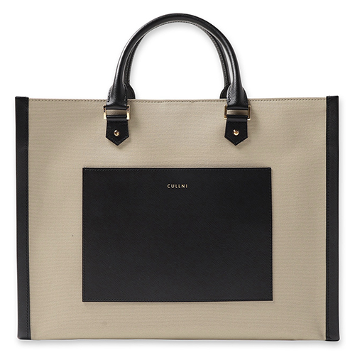 クルニ]Leather Trimmed Canvas Handbag(ハンド) | FUDGE ONLINE