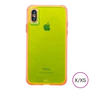 [ケースメイト]Case-Mate Tough Clear Neon- Green Pink for iPhone X / XS