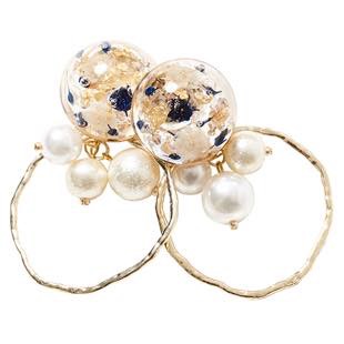 [グミ]flower dome pearl&hoop ピアス