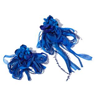 [ファッジ×ハナイロアイキ]受注販売【コラボ】loop ribbon(ピアス)blue