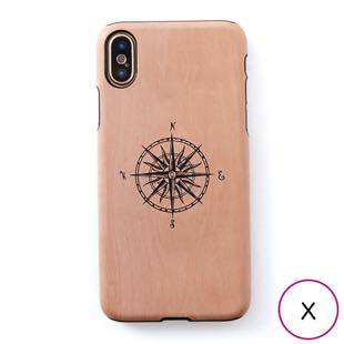 [マンアンドウッド]Man & Wood　天然木ケース Compass ブラックフレーム　for iPhone X