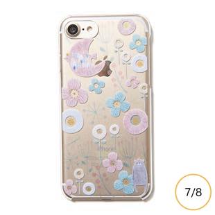 [ファッジ×ハルモノ]FUDGE×Hal-mono 花とクマ ピンク for iPhone 8/7