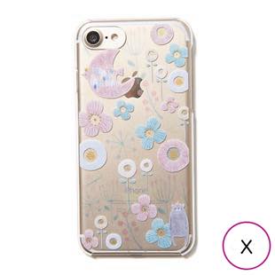 [ファッジ×ハルモノ]FUDGE×Hal-mono 花とクマ ピンク for iPhone X