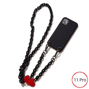 [アイフォリア]Necklace Case Soft Touch Extraordinary Black for iPhone 11 Pro
