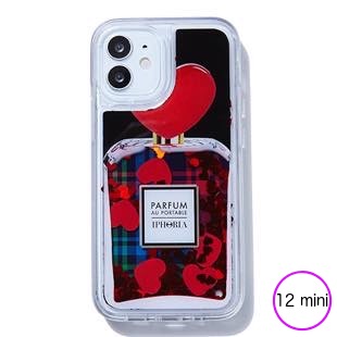 [アイフォリア]Liquid Case Tartan Heart Perfume for iPhone 12 mini