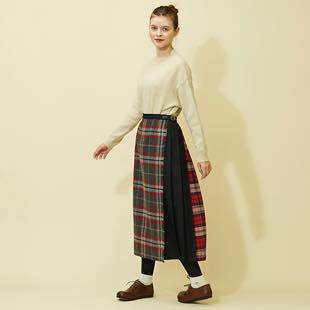 [オニールオブダブリン]O'neil of Dublin パッチワークロングキルトスカート 83cm