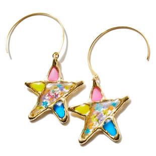 [レアセル]Stained glass Star Hook Earrings