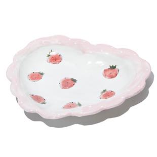[ファッジ×ヤマグチアサコ]【HCコラボ】粉引きピンクドットフリルハートのイチゴ皿